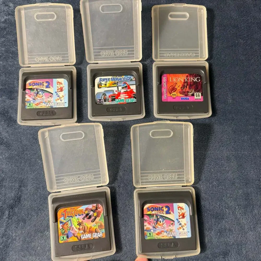Lot of 5 Sega Game Gear Games: Sonic 2, Super Monaco GP, The Lion King, TaleSpin